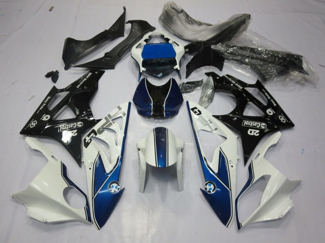 2009-2014 Alien Blue and White BMW S1000RR Motorcycle Fairing