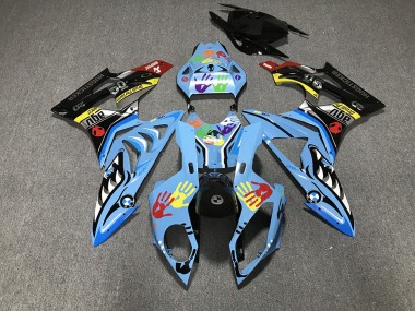 2009-2014 Alien Blue and White BMW S1000RR Motorcycle Fairing