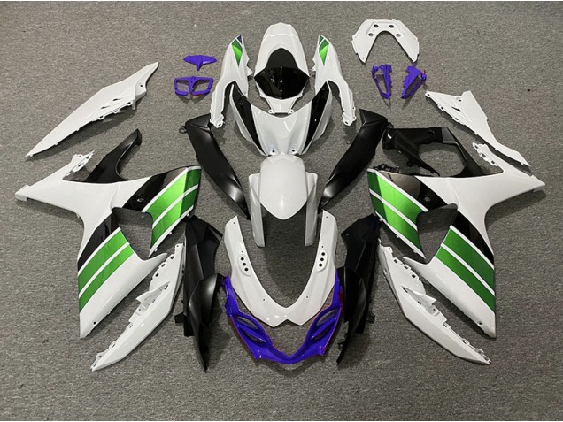 2009-2016 Gloss White Green Black and Purple Suzuki GSXR 1000 Motorcycle Fairing