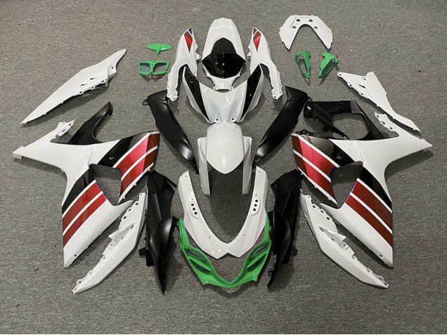 2009-2016 Gloss White Red Black and Green Suzuki GSXR 1000 Motorcycle Fairing 2009-2016 Gloss White Red Black and Green Suzuki GSXR 1000 Motorcycle Fairing