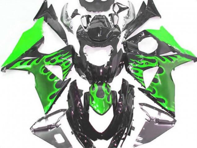 2009-2016 Green Flame Suzuki GSXR 1000 Motorcycle Fairing