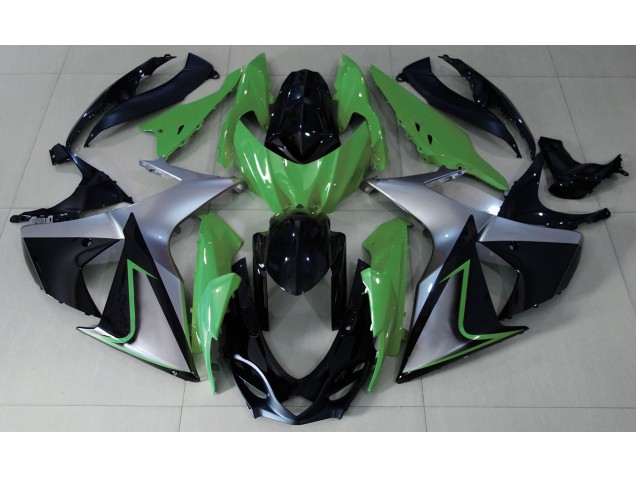 2009-2016 Green Silver and Black Suzuki GSXR 1000 Motorcycle Fairing