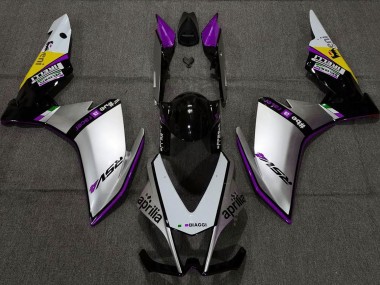 2010-2015 Silver Pirelli & Purple Aprilia RSV4 1000 Motorcycle Fairing