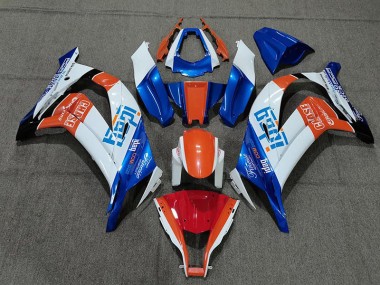 2011-2015 White Blue and Orange Kawasaki ZX10R Motorcycle Fairing