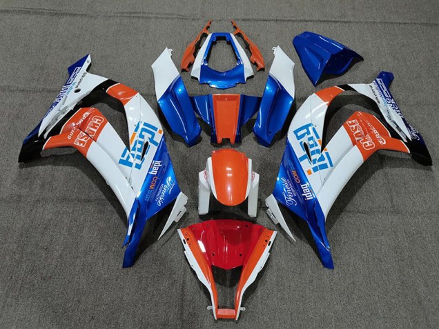 2011-2015 White Blue and Orange Kawasaki ZX10R Motorcycle Fairing 2011-2015 White Blue and Orange Kawasaki ZX10R Motorcycle Fairing
