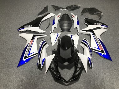 2011-2024 Blue Black and White writing Suzuki GSXR 600-750 Motorcycle Fairing