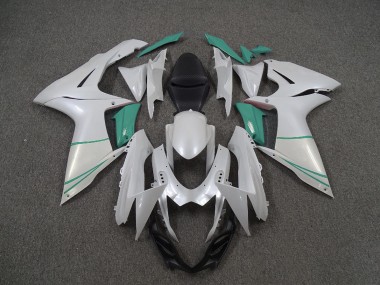 2011-2024 Pearl White and T Blue Suzuki GSXR 600-750 Motorcycle Fairing