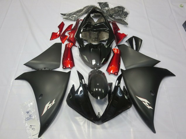2012-2014 Matte Black Red Yamaha R1 Motorcycle Fairing 2012-2014 Matte Black Red Yamaha R1 Motorcycle Fairing