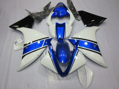 2012-2014 White and Blue Design Yamaha R1 Motorcycle Fairing