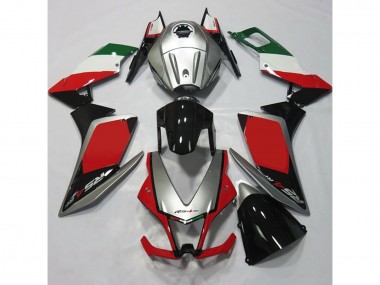 2012-2015 Silver and Red Aprilia RS4 125 Motorcycle Fairing