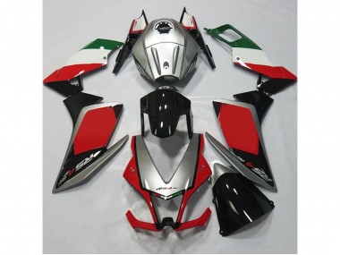 2012-2015 Silver and Red Aprilia RS4 125 Motorcycle Fairing