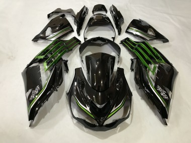 2012-2021 Gloss Black and Slime Green Kawasaki ZX14R Motorcycle Fairing