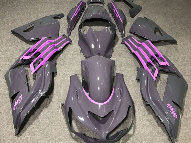 2012-2021 Nardo Grey & Pink Kawasaki ZX14R Motorcycle Fairing