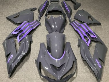 2012-2021 Nardo Grey & Purple Kawasaki ZX14R Motorcycle Fairing