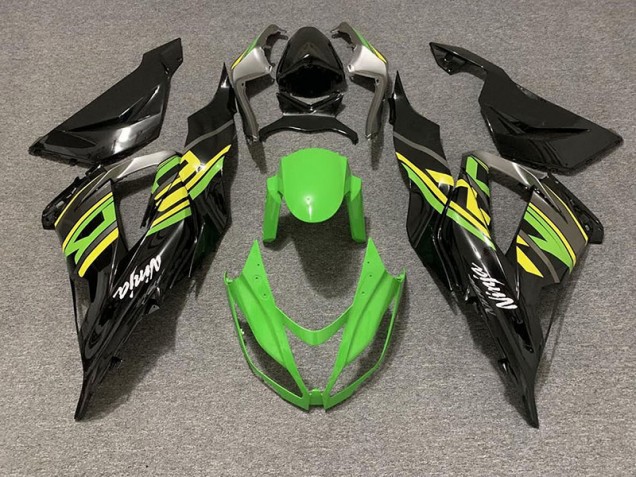 2013-2018 Gloss Black & Green Racing Kawasaki ZX6R Motorcycle Fairing