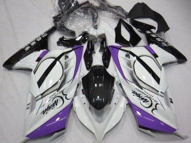 2013-2018 Gloss White & Purple Kawasaki Ninja 300 Motorcycle Fairing