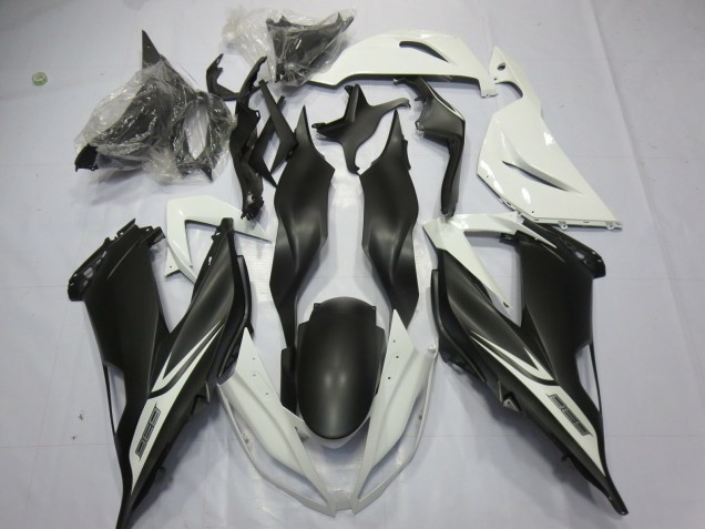 2013-2018 Matte Black White Kawasaki ZX6R Motorcycle Fairing