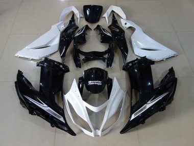 2013-2018 Pearl White and Black Kawasaki ZX6R Motorcycle Fairing