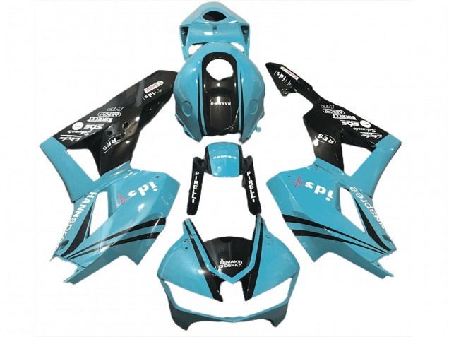 2013-2023 Light Blue & Logos Honda CBR600RR Motorcycle Fairing