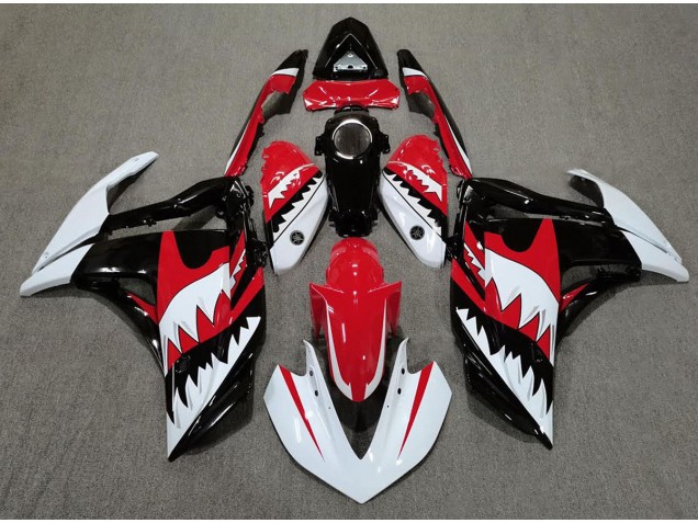 2015-2018 White Shark & Red Yamaha R3 Motorcycle Fairing