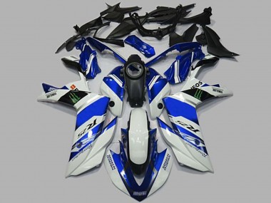 2015-2018 White and Blue Yamaha R3 Motorcycle Fairing
