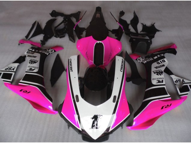 2015-2019 Gloss Pink & White Yamaha R1 Motorcycle Fairing