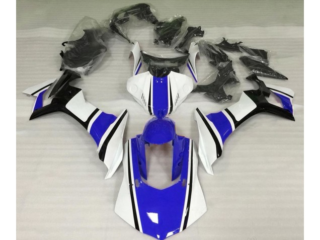 2015-2019 Gloss White Blue and Black Yamaha R1 Motorcycle Fairing