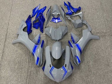 2015-2019 Nardo Grey & Blue Accents Yamaha R1 Motorcycle Fairing
