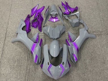 2015-2019 Nardo Grey & Purple Accents Yamaha R1 Motorcycle Fairing