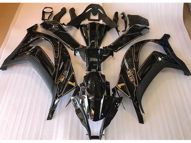 2016-2019 Black and Gold Kawasaki ZX10R Motorcycle Fairing 2016-2019 Black and Gold Kawasaki ZX10R Motorcycle Fairing