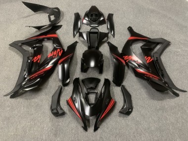 2016-2019 Matte Black w Red Kawasaki ZX10R Motorcycle Fairing