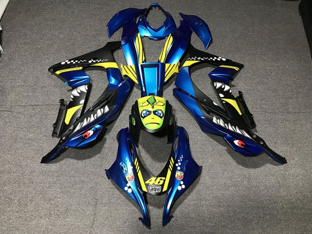2016-2019 Metallic Blue Shark Kawasaki ZX10R Motorcycle Fairing 2016-2019 Metallic Blue Shark Kawasaki ZX10R Motorcycle Fairing