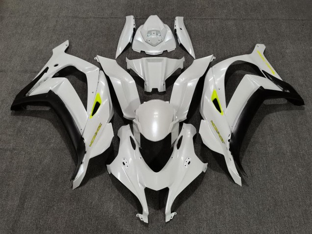 2016-2019 Pearl White & Yellow Kawasaki ZX10R Motorcycle Fairing 2016-2019 Pearl White & Yellow Kawasaki ZX10R Motorcycle Fairing