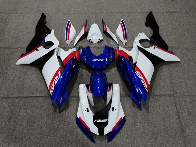 2017-2021 Blue White and Red Yamaha R6 Motorcycle Fairing 2017-2021 Blue White and Red Yamaha R6 Motorcycle Fairing