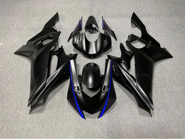 2017-2021 Matte Black & Blue Accents Yamaha R6 Motorcycle Fairing