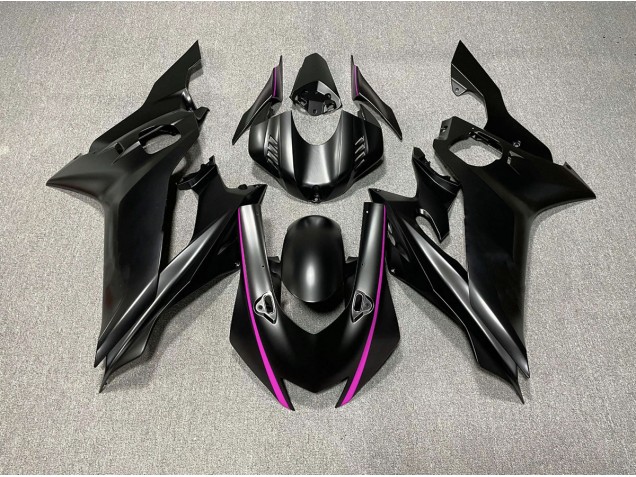 2017-2021 Matte Black & Pink Accents Yamaha R6 Motorcycle Fairing 2017-2021 Matte Black & Pink Accents Yamaha R6 Motorcycle Fairing