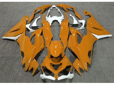 2019-2023 Gloss Orange & White Kawasaki ZX6R Motorcycle Fairing