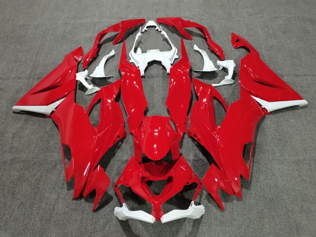 2019-2023 Red with White Kawasaki ZX6R Motorcycle Fairing 2019-2023 Red with White Kawasaki ZX6R Motorcycle Fairing